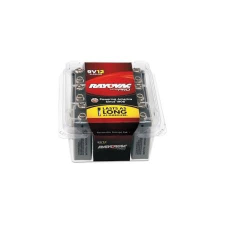 Rayovac Alkaline Battery, 9V 9V DC 12 PK AL9V-12